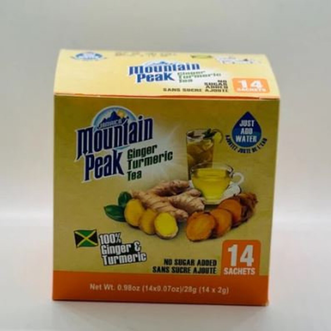 MOUNTAIN PEAK GINGER TURMERIC TEA WITH CANE SUGAR- 180G