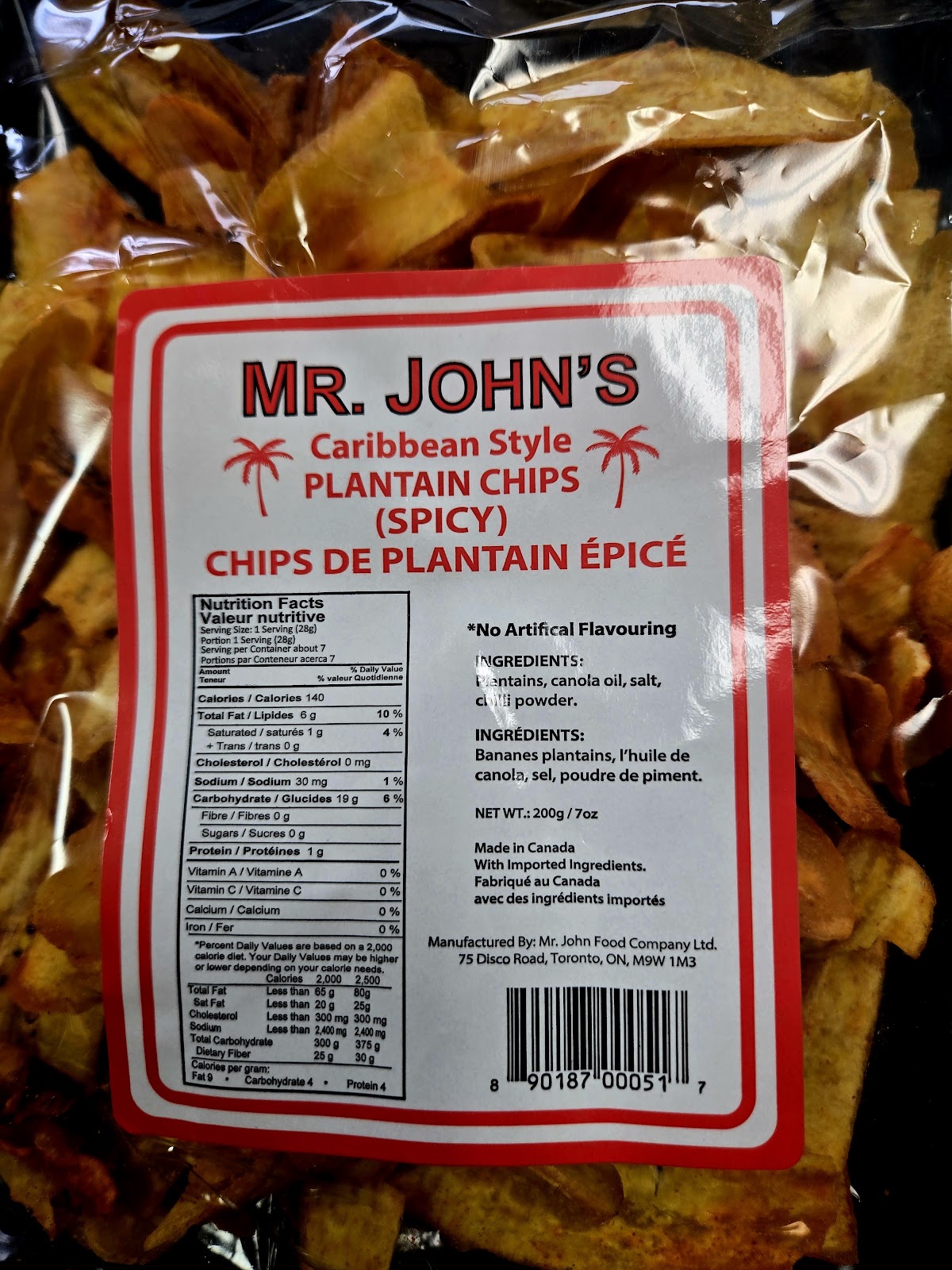 Mr John's Spicy Caribbean Plantain Chips 200g