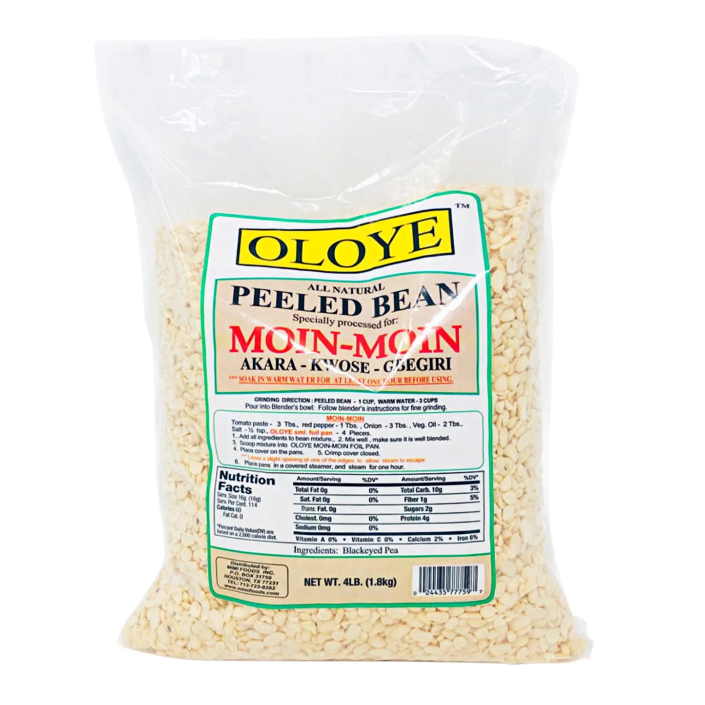 Oloye Peeled Beans - 10lb